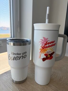 1 X YETI 30 oz Stackable Rambler + 1 X OWALA 40 oz Tumbler with Straw
